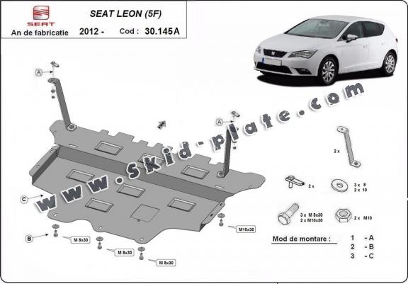 Steel skid plate for Seat Leon - Automatic gearbox