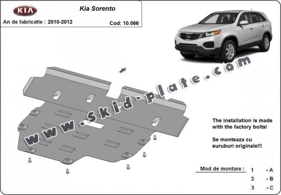 Steel skid plate for Kia Sorento