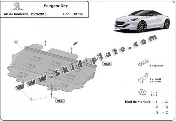 Steel skid plate for Peugeot Rcz