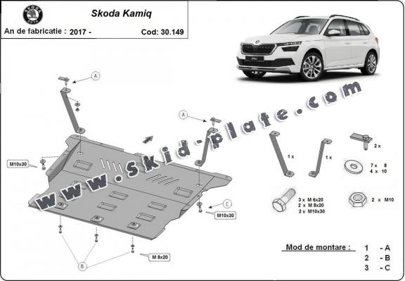 Steel skid plate for Skoda Kamiq