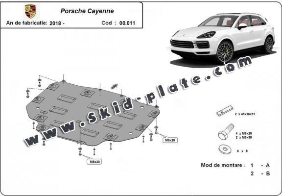 Steel gearbox skid plate for Porsche Cayenne