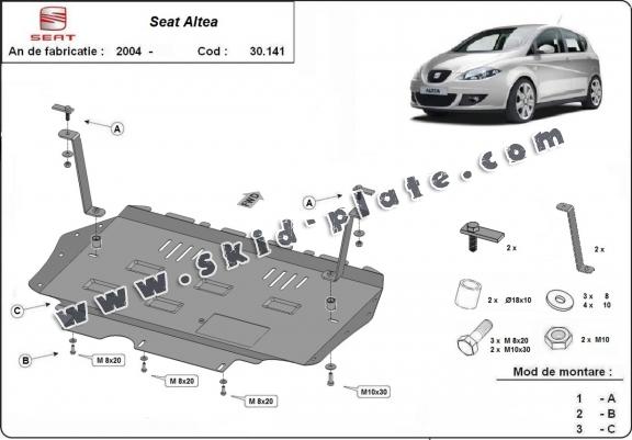 Steel skid plate for Seat Altea