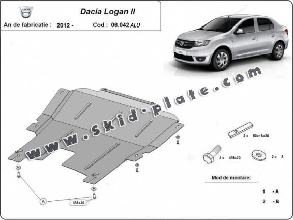 Aluminum skid plate for DACIA LOGAN 2