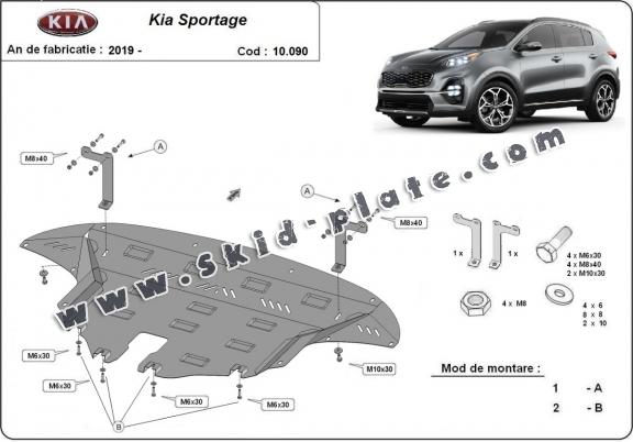 Steel skid plate for Kia Sportage