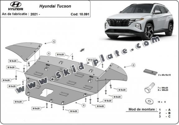 Steel skid plate for Hyundai Tucson