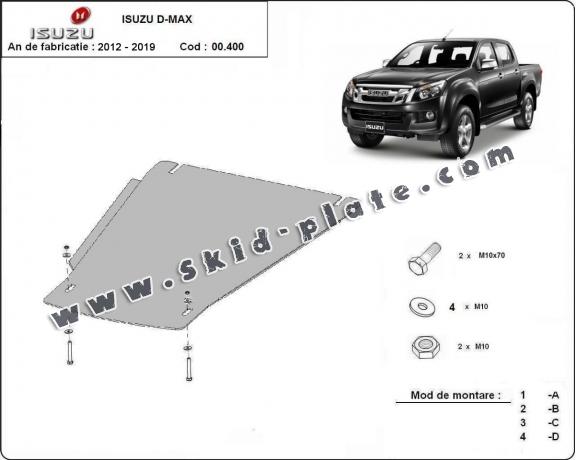 Steel gearbox skid plate for Isuzu D-Max