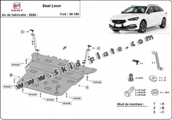 Steel skid plate for Seat Leon