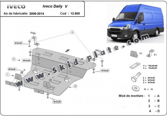 Steel skid plate for Iveco Daily 5