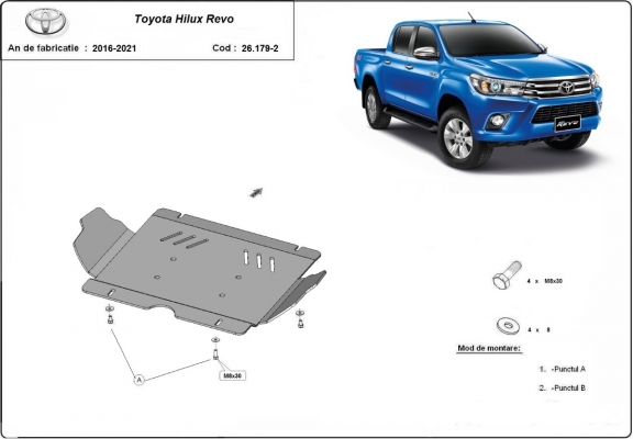 Steel skid plate for Toyota Hilux Revo