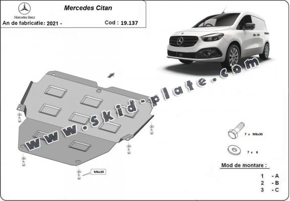 Steel skid plate for Mercedes Citan W420