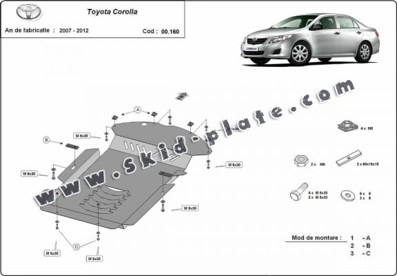 Steel catalytic converter plate/cat lock for  Toyota Corolla