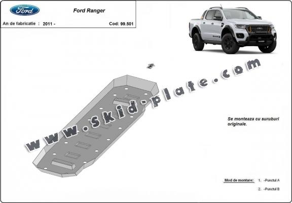 Steel fuel tank skid plate  for Ford Ranger