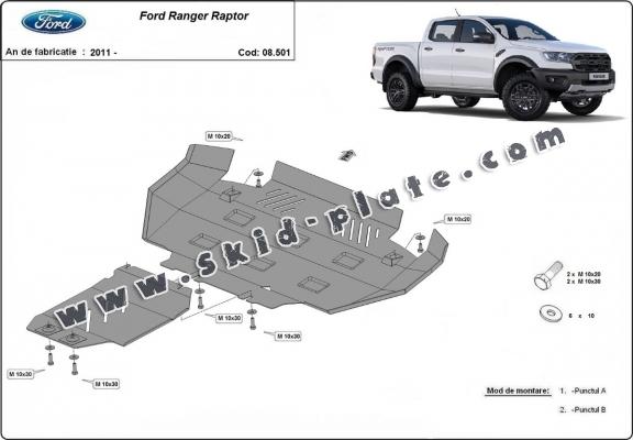Steel skid plate for Ford Ranger Raptor