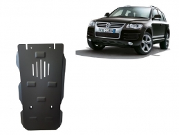 Steel manual and automatic gearbox skid plate for VW Touareg 7L
