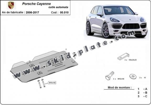 Steel automatic gearbox skid plate for Porsche Cayenne