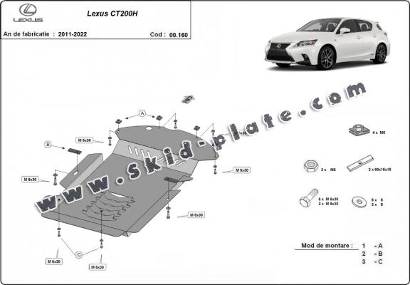 Steel catalytic converter plate/cat lock for Lexus CT200H