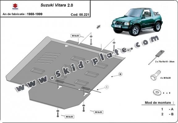 Steel gearbox skid plate for Suzuki Vitara 2.0