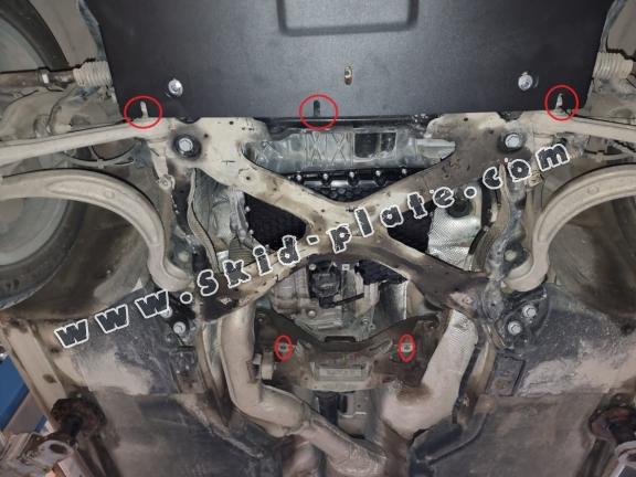 Steel gearbox skid plate for Audi A5