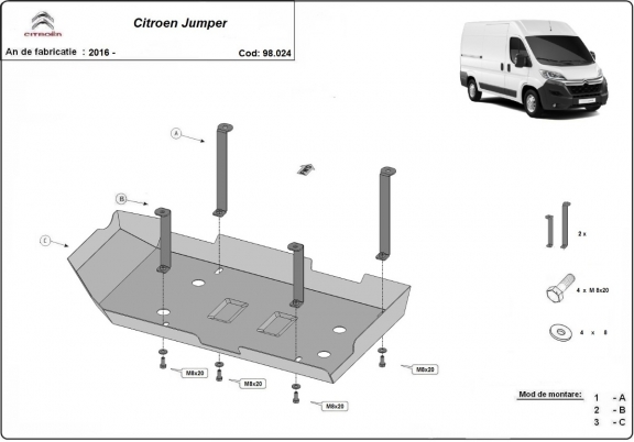 Steel AdBlue tank plate Citroen Jumper