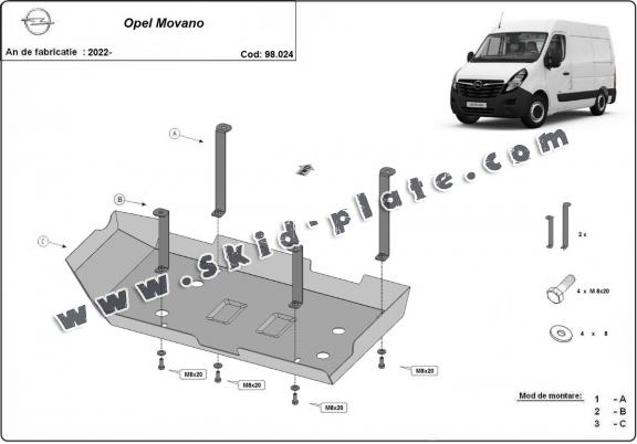 Steel AdBlue tank plate Opel Movano C 
