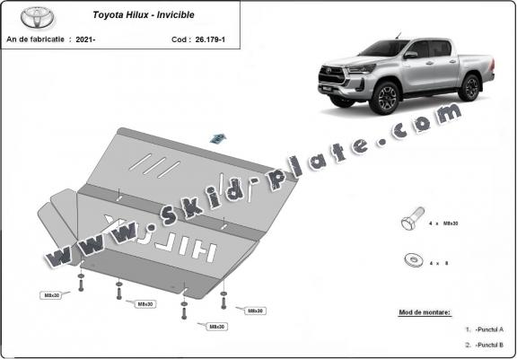 Aluminum radiator skid plate for Toyota Hilux Invincible