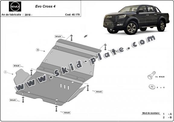 Steel skid plate for Evo Cross 4