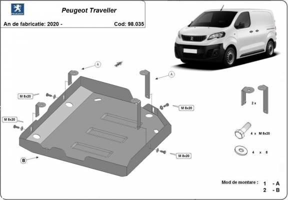 Steel AdBlue tank plate Peugeot Traveller