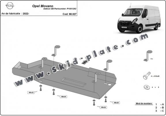 Steel AdBlue tank plate Opel Movano C 