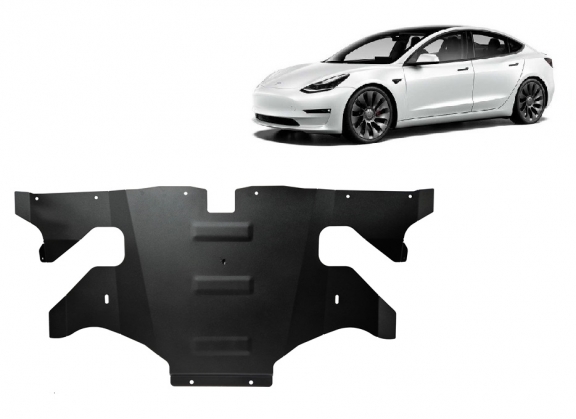 Rear electric motor skid plate for Tesla Model 3 AWD
