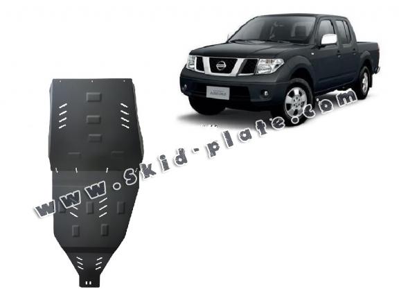 Steel gearbox skid plate for Nissan Navara D40