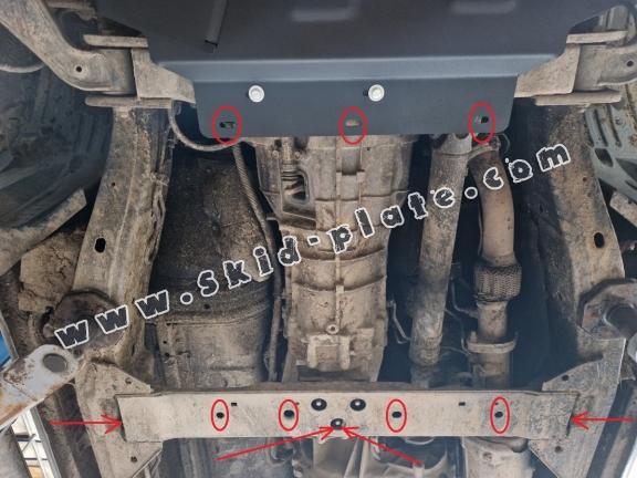 Steel gearbox skid plate for Nissan Navara D40