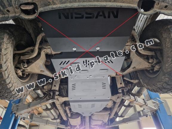 Steel gearbox skid plate for Nissan Navara D40