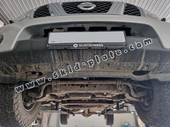 Steel gearbox skid plate for Nissan Navara D40
