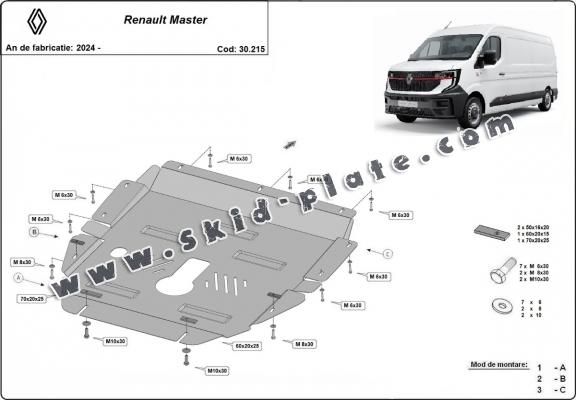 Steel skid plate for Renault Master