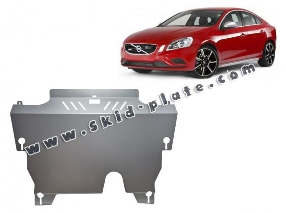 Aluminum skid plate for the protection of the engine and the gearbox for Volvo S60