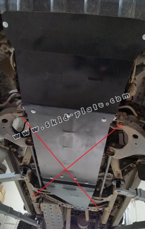 Steel skid plate for the protection of the engine and the radiator for Nissan Navara D22