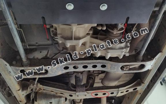 Steel gearbox skid plate for Nissan Navara D22