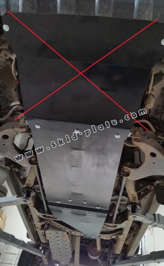 Steel gearbox skid plate for Nissan Navara D22