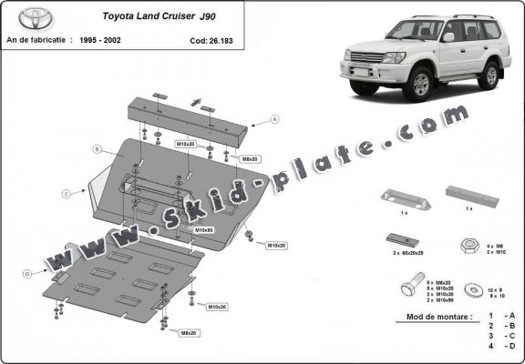 Steel skid plate for Toyota Land Cruiser J90 / J95 Steel skid plate for Toyota Land Cruiser J90 / J95