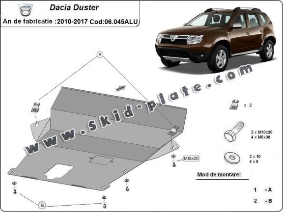 Aluminum skid plate for Dacia Duster