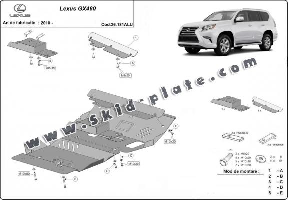 Aluminum skid plate for Lexus GX460 Aluminum skid plate for Lexus GX460
