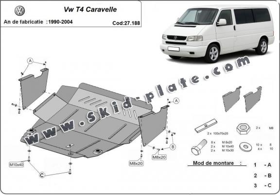 Steel skid plate for VW Transporter T4 Caravelle