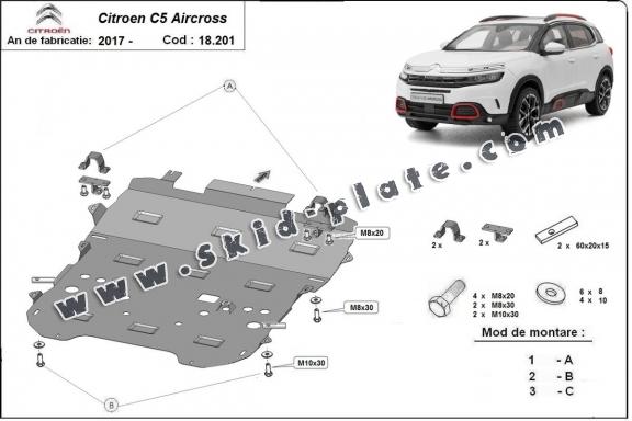 Steel skid plate for Citroen C5 Aircross