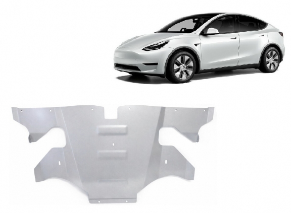 Rear electric aluminum motor skid plate - Tesla Model Y