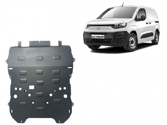Steel skid plate for the protection of the engine and the gearbox for Fiat Doblo