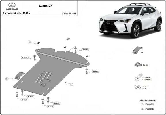 Steel catalytic converter plate/cat lock for Lexus UX