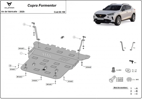 Steel skid plate for Cupra Formentor