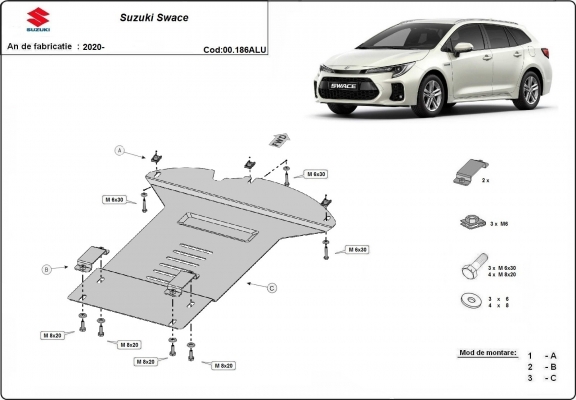 Aluminum catalytic converter plate/cat lock for Suzuki Swace