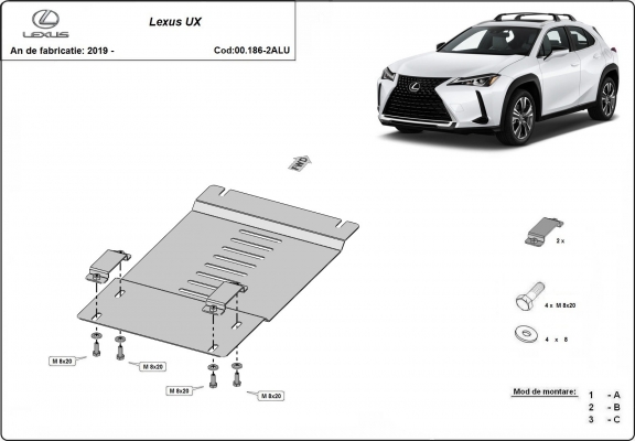 Aluminum catalytic converter plate/cat lock for Lexus UX