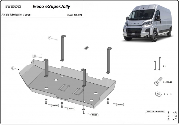 Steel AdBlue tank plate Iveco eSuperJolly